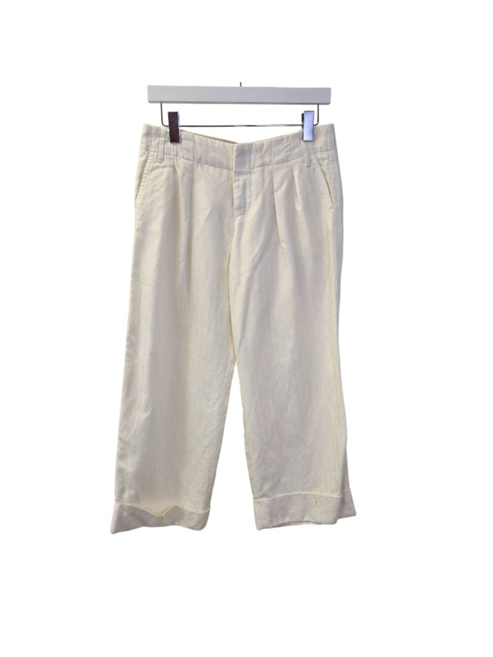 Banana Republic Linen Blend Wide Leg Crop Pants Size 2